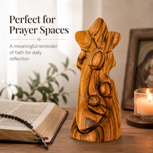 Zuluf Mini Olive Wood Holy Family Jesus Figurine Nativity Statue 4.1in