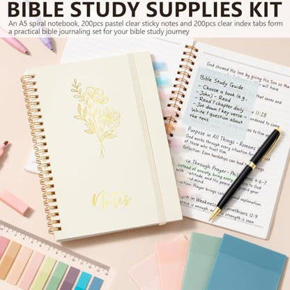 Bible Cover Case for Women, Bible Tote Bag w/Study Supplies Journaling Kit