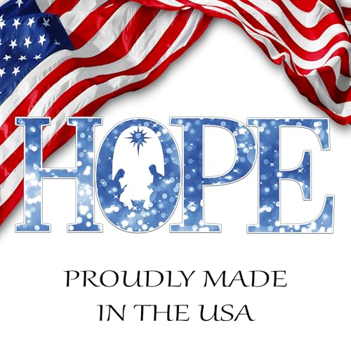 Large Hope Die Cut Letters Christmas Classic Yard Sign for Home Decor and Lawn Decoration With Stakes, Merry Nativity Scene Sign 48x18 Inch