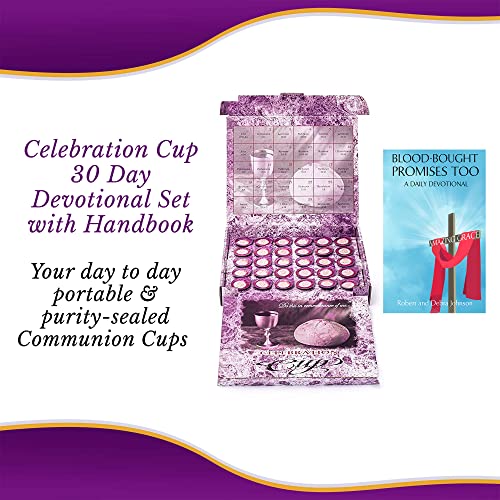 Celebration Cup, Grape Juice and Wafer Communion Cups Set With a 30-Day Devotional, Pack of 30