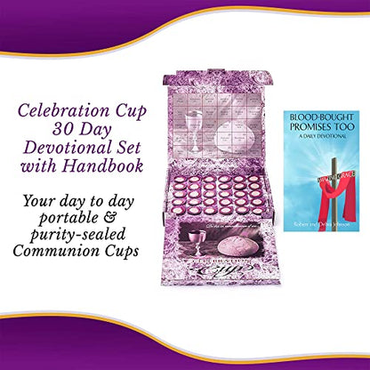Celebration Cup, Grape Juice and Wafer Communion Cups Set With a 30-Day Devotional, Pack of 30