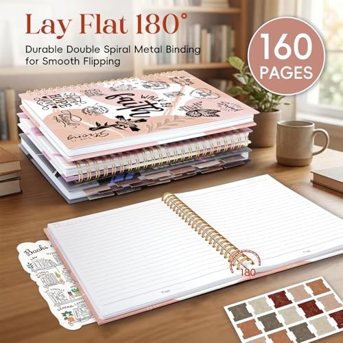 XKDOUS Hardcover Spiral Notebook, Bible Journal, Journal for Women, Pink - color: Pink