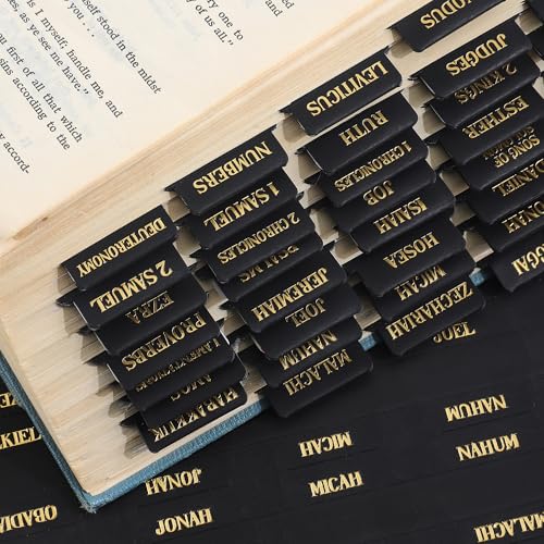 Leather Bible Tabs, Bible Tabs for Women and Men(Gold Foil Lettering) Large Print Stickers, Easy to Read and Apply, 66 Chapters & 14 Blank DIY Labels for Easy Navigation, Christian Accessories(Black) - style: Leather Black