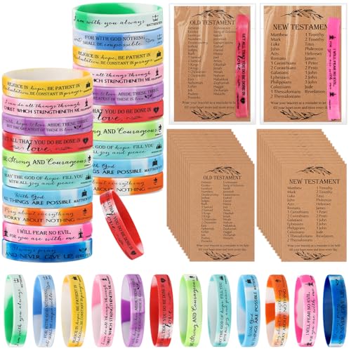 HyDren 36 Sets Bible Verse Bracelets, Religious Gifts Bulk - color: Watercolor