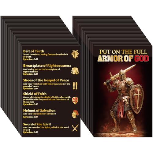 Armor of God Gospel Tracts, Christian Bible Verse Cards for Evangelism - color: Armor of God