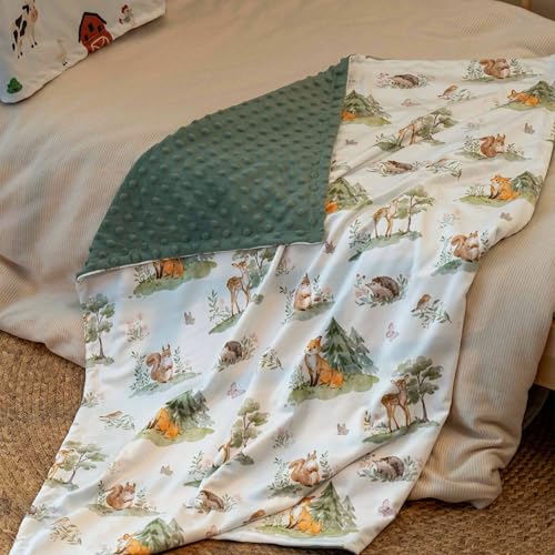 Fleece Baby Blankets for Girls & Boys, Infant Toddler Blanket - color: Sage Green Jungle Animals