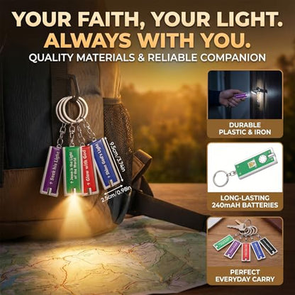 Copkim Mini Bible Keychain Christian Jesus Flashlight Bulk
