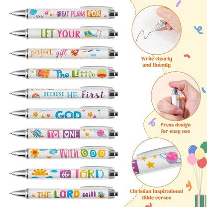 ANGOLIO Christian Inspirational Bible Verses Gifts - 230P Religious Inspirational Bookmarks Colorful Christian Pens Keychains Scripture Stationery Gift for Kids Sunday School Church Classroom Supplies - style: Bible Verse