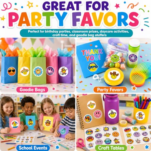 Cool Smiley Face Stickers, 50 Pcs, 2.12 Inch Waterproof for Water Bottles - color: Cool Smiley