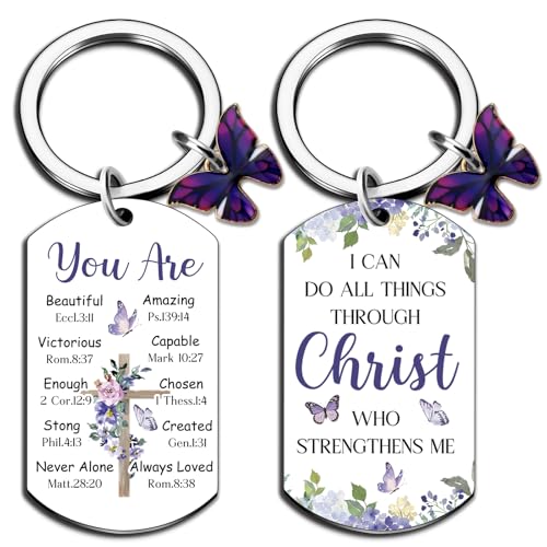 igvean Biblical Gifts Bible Verse Gifts Butterfly Keychain Spiritual Gift
