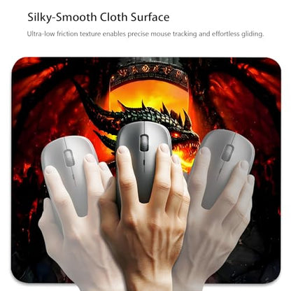 Abstract Dragon of Flames Shadows Mouse Pad, Fantasy Art Durable Desk Mat - color: Color_DE0019XX