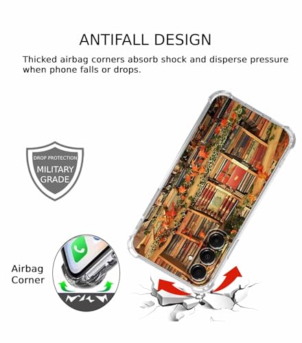 Vintage Bookstore Case for Samsung Galaxy A17,Aesthetic Old Books Library Pattern,Trendy Soft TPU Bumper Case,SA17 - color: Bookstore, size: Samsung Galaxy A17