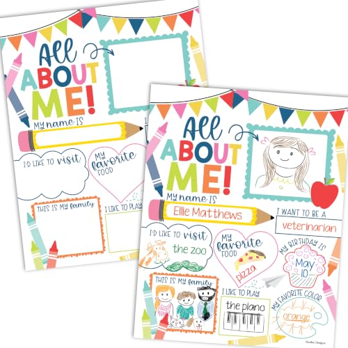 20 All About Me Posters Elementary Classroom Decor, Star Student Poster - color: Colorful Fiesta