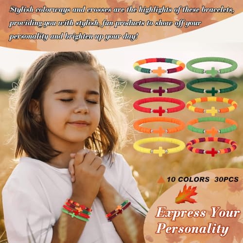 Landical 30/50/100 Cross Bracelets Bulk Jesus Women - color: Warmtoned