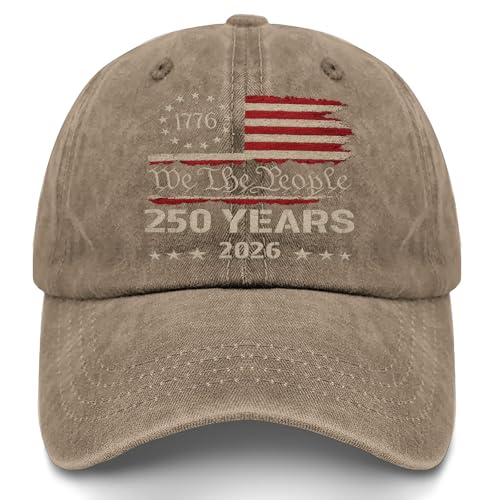 250th Anniversary 250 Years Freedoms Baseball Hat Running Embroidered Cap for - color: Pigment Khaki