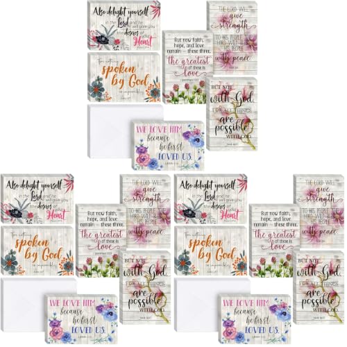 BEST PAPER GREETINGS Inspirational Cards with Envelopes - 180 Pack, 4 x 6 in, 6 Floral Designs - Christian Greeting Cards with Scripture Encouragement & Bible Verse Notes - size: 180-pack