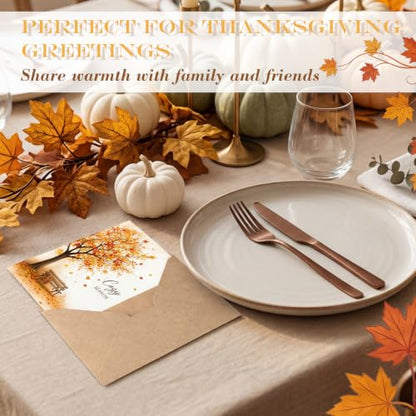 Eaasty 100 Pcs Cards with Stickers, Envelopes, Autumn Folding Style - style: Autumn Folding Style
