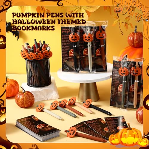 Sayglossy 30 Sets Christian Halloween Favors Pumpkin Pens Bookmark Decor