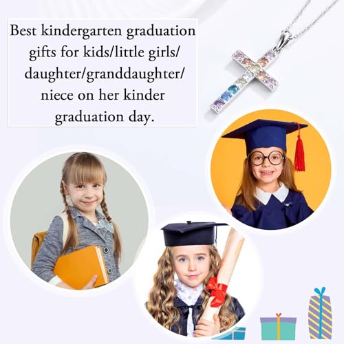 Cross Necklace for Little Girls Catholic Christian Religious Gifts - color: Kindergarten Graduation