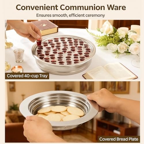 Communion Set, 40-Cup Communion Tray with Lid