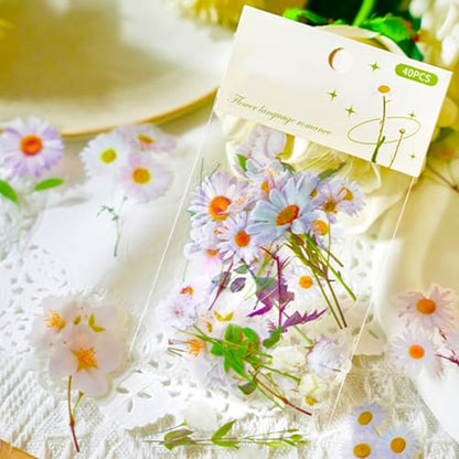 DothRayan Flower Stickers for Kids Teens Girls Adult, 200Pcs Waterproof Flower Stickers for Water Bottle Laptop - color: Flower B