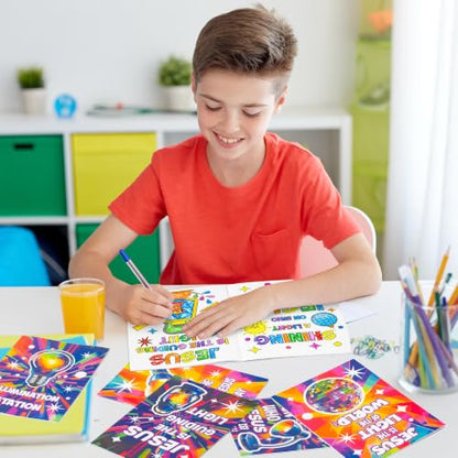 Dvbonike 24Pcs VBS Religious Coloring Books Illumination Station DIY Pages - color: E-VBS Religious