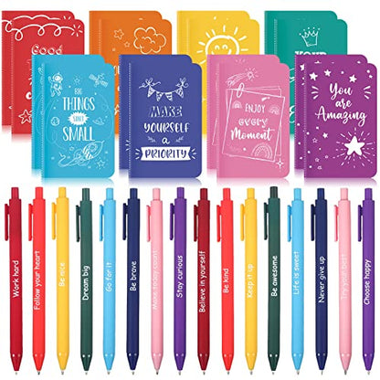 Funrous 32 Pcs Mini Notebooks with Pens Adults Party Favors, Minimalistic - style: Minimalistic