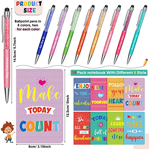 Funrous 32 Pcs Mini Notebooks with Pens Adults Party Favors, Colorful - style: Colorful