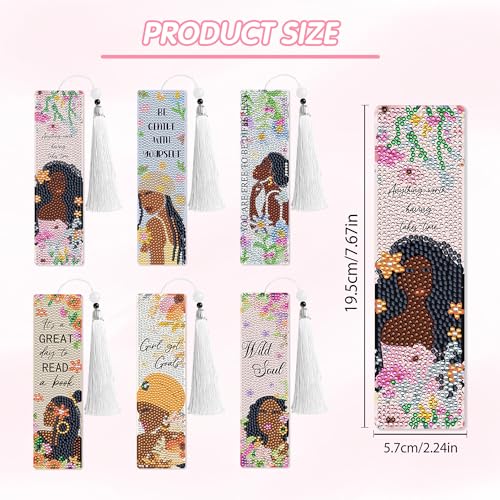 Black Girl Book Club Diamond Art Bookmarks, Diamond Painting Book Marks - style: Black Girl