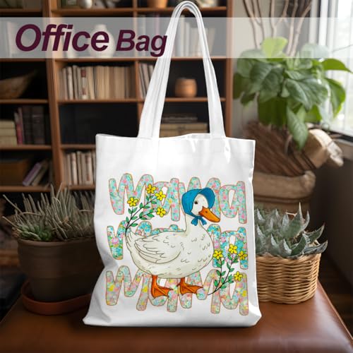 Mama Mom Tote Bag Mom Birthday Gifts Canvas Tote Bag, Reusable Canvas Shoulder Bags for Grocery Shopping, Beach 01 - color: Duckmama