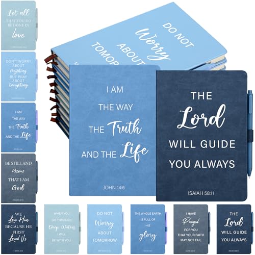 Thenshop 20 Pcs Christian Gifts Bulk for Men Women Journals Bulk and Pen - color: Blue