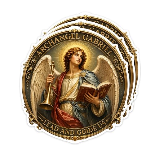[3PCS] Archangel Gabriel Sticker, St Gabriel Angel Design, Catholic Saint - color: Archangel Gabriel Sticker
