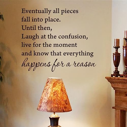 Eventually All Pieces Fall into Place Inspirational Quotes Wall Decals Saying Vinyl Wall Art Sticker Home Decor 22×19In