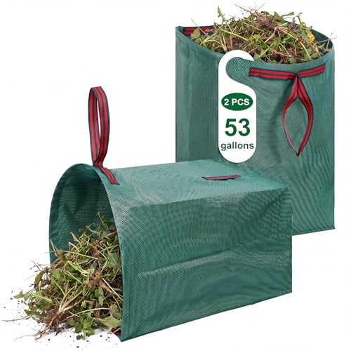 Dntorx 53 Gallon Leaf Bags, 2-Pack, Reusable Yard Waste Bags - size: 1 Count (Pack of 2)
