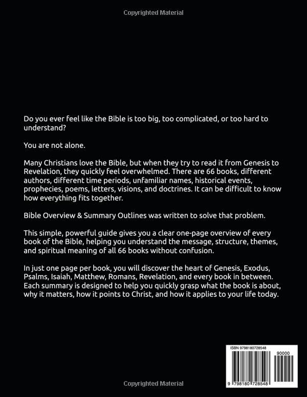 Bible Overview and Summary Outlines: A Quick Guide for Easy Understanding of All 66 Books of The Bible in 66 Pages