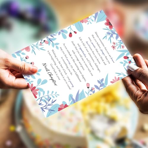 New Chapter Card for Men Women, Floral Good Luck in Your Next Chapter Card, Coworker Leaving Cards Gifts, New Home Congratulations Cards, New Beginning Gifts - color: New Chapter