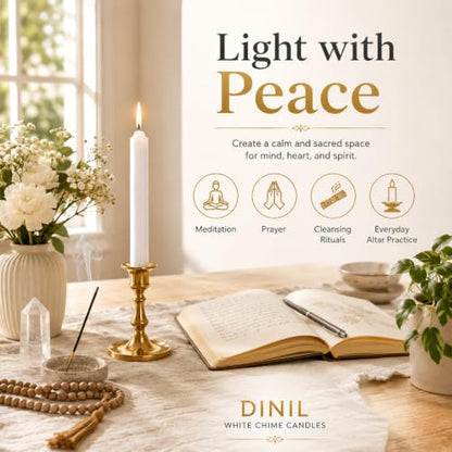 Dinil White Spell Candles, 4 Inch Mini Chime Candles, Set of 40 - color: White, size: 40 Pack