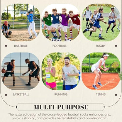 TrelaCo 2 Sets Cross Grip Socks with 2 Pcs Christian Athletic Tape Jesus Soccer Grip Socks Cotton Sports Athletic Tape Serrated Edges for Easter Gifts Football Baseball(Black White,Philippians 4:13) - color: Philippians 4:13