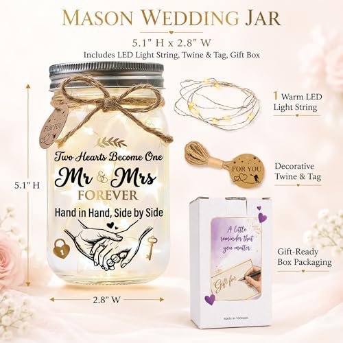 SOLMAY Wedding Gifts for Couples 2026, Mason Star Jar - color: Mason Wedding