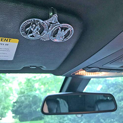 Saint Christopher and Guardian Angel Visor Clip, Christian Car Accessory for New Drivers, 3 Inches, by Cathedral Art