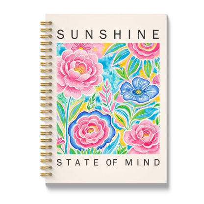 JMICTUB Colorful Floral Summer Beach Spiral Notebook 5.5x8.3, Sunshine State of Mind Flower Hardcover Lined Journal - color: Spiral notebook-07
