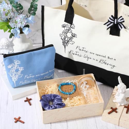 7 Pcs Pastor's Wife Appreciation Gifts Christian Set,Blue - color: Blue