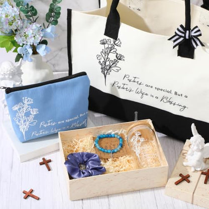 7 Pcs Pastor's Wife Appreciation Gifts Christian Set,Blue - color: Blue