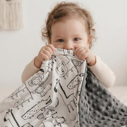 Fleece Baby Blankets for Girls & Boys, Infant Toddler Blanket - color: Gray Animals