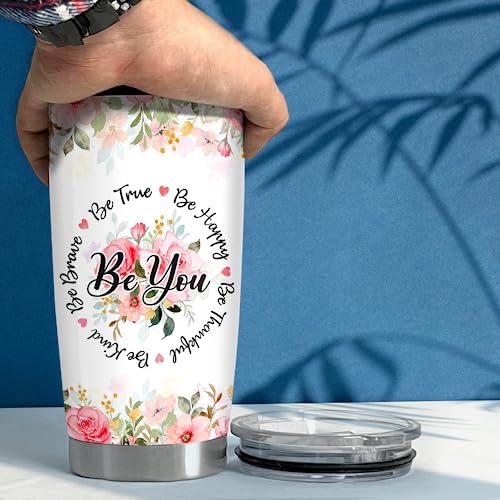 SANDJEST Sometimes You Forget You're Awesome Tumbler 20oz Inspirational Gifts Stainless Steel Insulated Tumblers Coffee Travel Mug Cup Gift for Coworkers Friends Sister Birthday Christmas - color: Inspirational