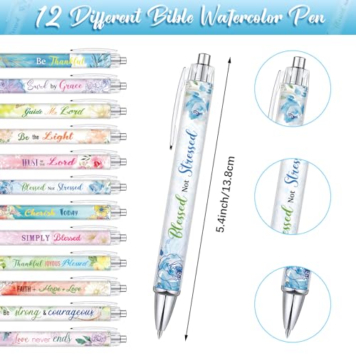 Jetec 150 Bible Verses Gift Set for 30 Christian Bookmarks 30 Scripture Ballpoint Pens 30 Christian Notebooks 30 Bible Verse Keychain 30 White Organza Bags for Women Men Office Church(Fresh) - style: Fresh