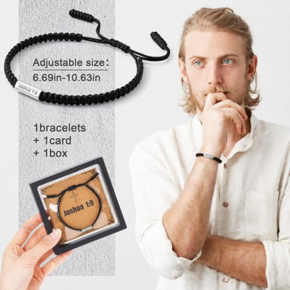 Landical Bible Verses Bracelet Christian Gift Teens Men - style: Joshua 1:9