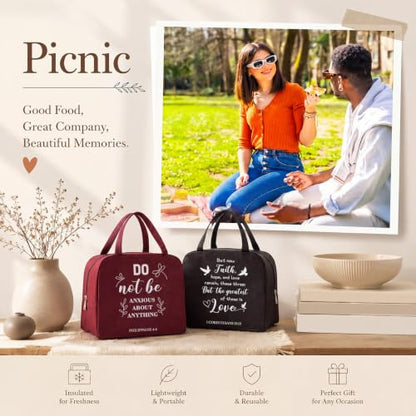 12 Pcs Christian Lunch Bags Gifts Bulk Religious Gifts for Women - style: Christian