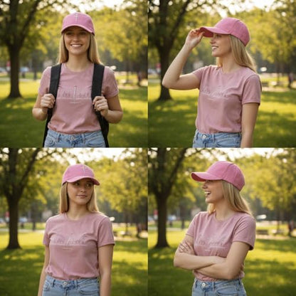Three Nails Cross Christian Hats, Embroidered Baseball Caps for Adults - color: Pink White
