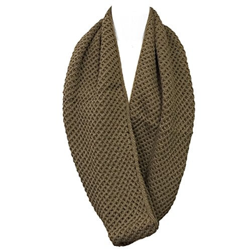 Wrapables Thick Knitted Winter Warm Infinity Scarf - color: Coyote Brown